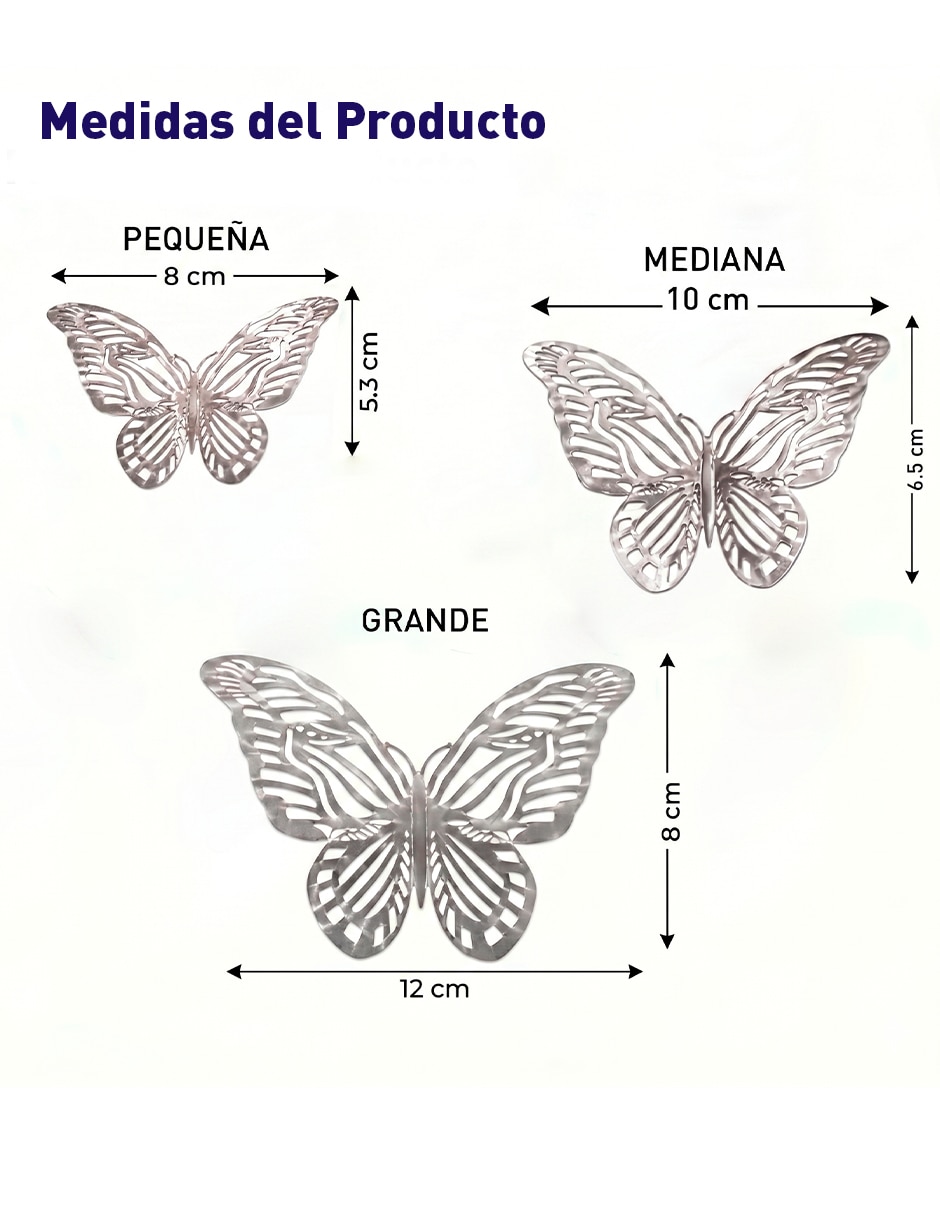 Figura decorativa de mariposa Bluelander 72 Mariposas Decorativas 3D